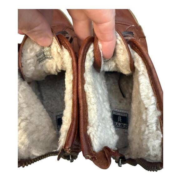 Frye Greene Back Zip Shearling Lined Leather Sneaker Boot Women size 8 - Picture 9 of 12